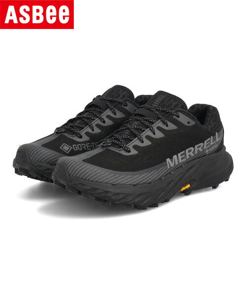 【クーポン配布中】MERRELL メレル AGILITY PEAK 5 GORE-TEX 防水透湿 レディーススニーカー アウトドアシューズ アジリティーピーク5ゴアテックス J067790 ブラック/ブラック 運動靴 レインシューズ タウンユース キャンプ ローカット 雨 雪 防水