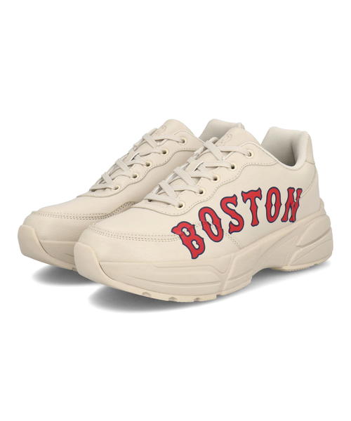 MLB メジャーリーグベースボール BOSTON RED SOX メンズ 厚底スニーカー MLBS-0003 BOSTON クリーム/ボストンレッドソックス メンズ シューズ 靴 スニーカー ローカット ブランド ASBee画像