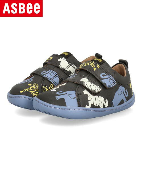 CAMPER カンペール TWINS PEU CAMI FW 本革 ベビーカジュアルシューズ 2本ベルト ツインズペウカミ K800405 050 マルチカラー/アニマル キッズ シューズ 靴 スニーカー ベビー ブランド ギフト プレゼント ラッピング ASBee アスビー