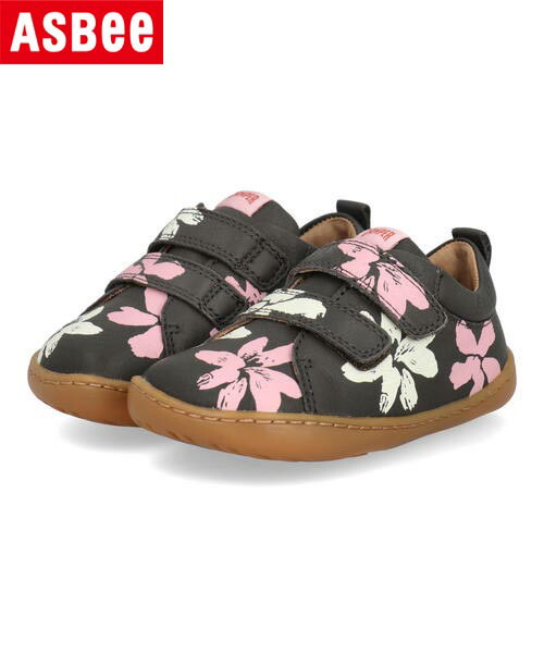 【クーポン配布中】CAMPER カンペール TWINS PEU CAMI FW 本革 ベビーカジュアルシューズ 2本ベルト ツインズペウカミ K800405 056 マルチカラー/フラワー キッズ シューズ 靴 スニーカー ベビー ブランド ギフト プレゼント ラッピング ASBee アスビー｜靴通販のシューズショップASBee
