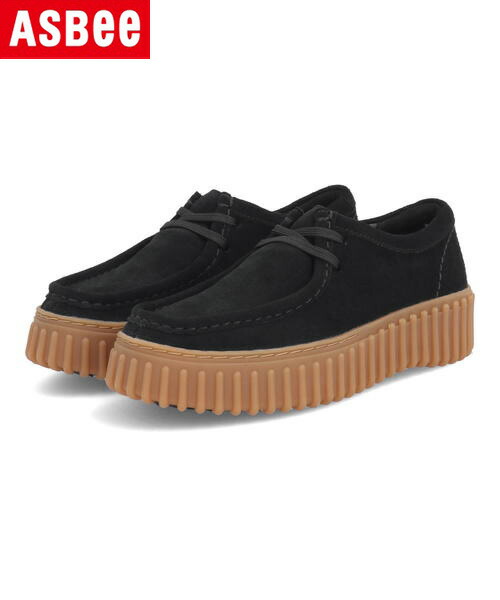 Clarks クラークス TORHILL BEE レディースシューズ 厚底 トーヒルビー 26172044 ブラックスエード レディース シューズ 靴 カジュアル レースアップ ブランド ASBee