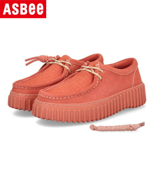 Clarks クラークス TORHILL BEE 200周年記念モデル レディースシューズ 厚底 ワラビー モカシン トーヒルビー 26181187 コーラルスエード レディース シューズ 靴 カジュアル レースアップ プレゼント ラッピング ASBee アスビー
