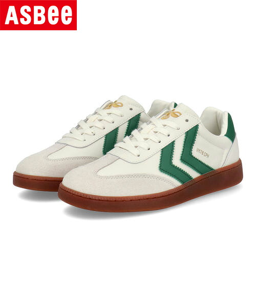 hummel ヒュンメル VM78 CPH ML レディーススニーカー 224160 9208 ホワイト/グリーン レディース シューズ 靴 スニーカー ローカット ブランド ギフト プレゼント ラッピング ASBee アスビー