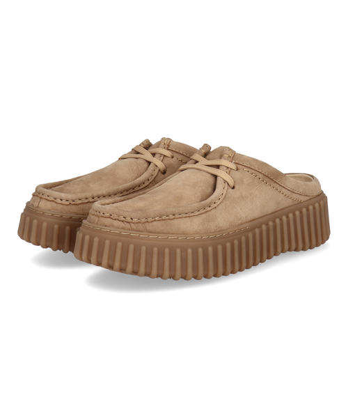 Clarks クラークス TORHILL MULE レディースシューズ スリッポン 厚底 クロッグ サボ モカシン トーヒルミュール 26181196 ライトタンヌバック レディース シューズ 靴 カジュアル サンダル ローファー ウェッジサンダル｜靴通販のシューズショップASBee