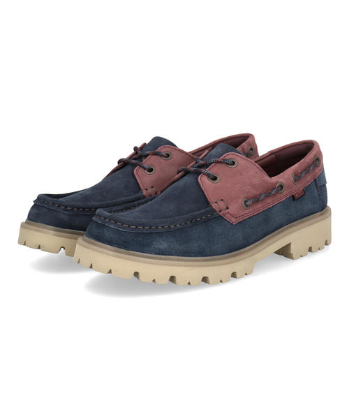 Clarks クラークス CLEYHILL BOAT メンズシューズ モカシン(クレイヒルボート) 26186179 ネイビーコンビ｜asbee＋