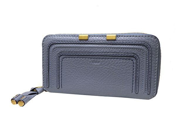 Chloe クロエラウンドファスナー長紙入れ CHC10UP5711614マーシー カーフレザーWashed Blue(薄墨色がかった水色系) 箱・保護すること袋付き添い人【中古】【貨物輸送無料】【一六銀行見せびらかす】