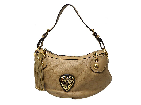GUCCI グッチ ワンショルダーバッグ 211963 レザー ベージュ系 【中古】【送料無料】【質屋出品】