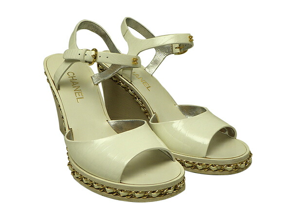 CHANEL シャネル ストライプ ウェッジサンダル 楽天市場】【シャネル】Chanel ココマーク スエード ウェッジソール