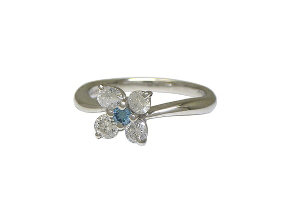 リング 指輪Pt900(プラチナ)トリートメントダイヤモンド0.06・ダイヤモンド0.47ct【実寸】10号 フラワー 花【中古】仕上げ済み【送料無料】【質屋出品】|ブランドショップ アッシュ