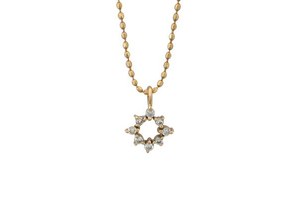 ネックレス K18(ゴールド) ダイヤモンド0.06ct チェーン長さ【実寸】36.2/40cm 【中古】仕上げ済み【送料無料】【質屋出品】