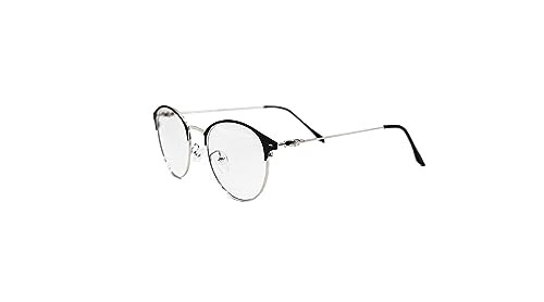 (Mud Bunny) ブルーライトカット メガネ - 伊達メガネ 度なし だてめがね 眼鏡 超軽量 PCメガネ 透明レンズ UVカット保護眼鏡 男女兼用 ファッション (Silver)画像
