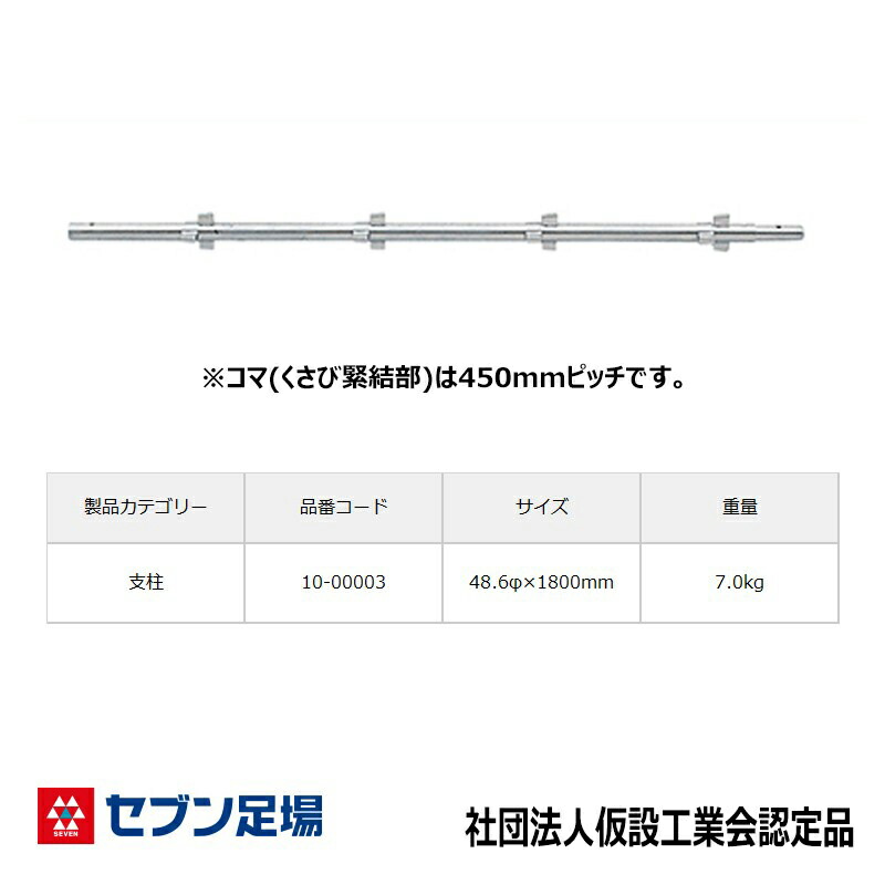 楽天市場】支柱 1800 HA-18 平和技研 足場 くさび式 Aタイプ 信和タイプ ヘイワビルダー : 足場販売 楽天市場店