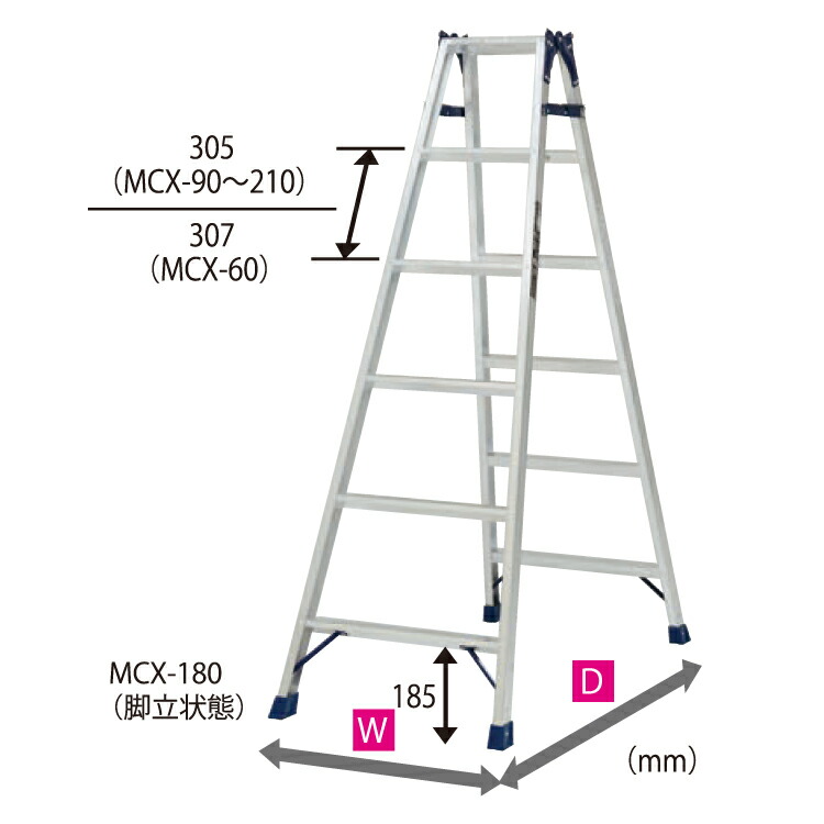 50%OFF!】 ピカ PiCa はしご兼用脚立 MCX-180 天板高さ:1.68m 最大使用質量100kg 幅広踏ざん55mm fucoa.cl