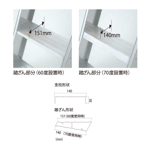 ピカコーポレイション/PICA 両面使用型階段はしごSWJ型 幅広踏ざん 3.3