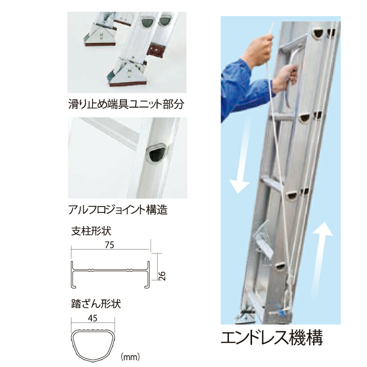 代引可】 ピカ ２連はしご 2JOB-74A ad-naturam.fr