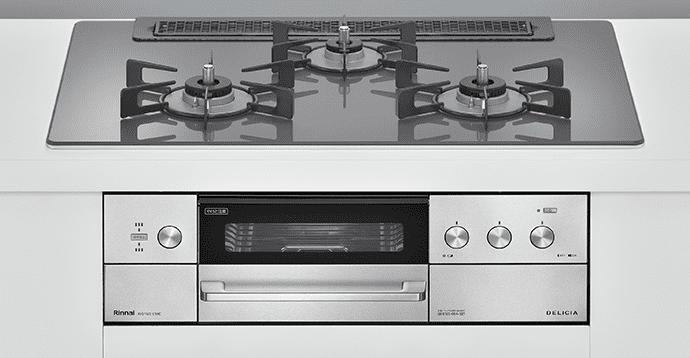 リンナイ RHS71W30E15RCASTW デリシア ガラストップ天板 ツイードシルバー 75cm 液晶付なし ホーロー五徳 ビルトインコンロ｜あしなが屋　店 88,660円