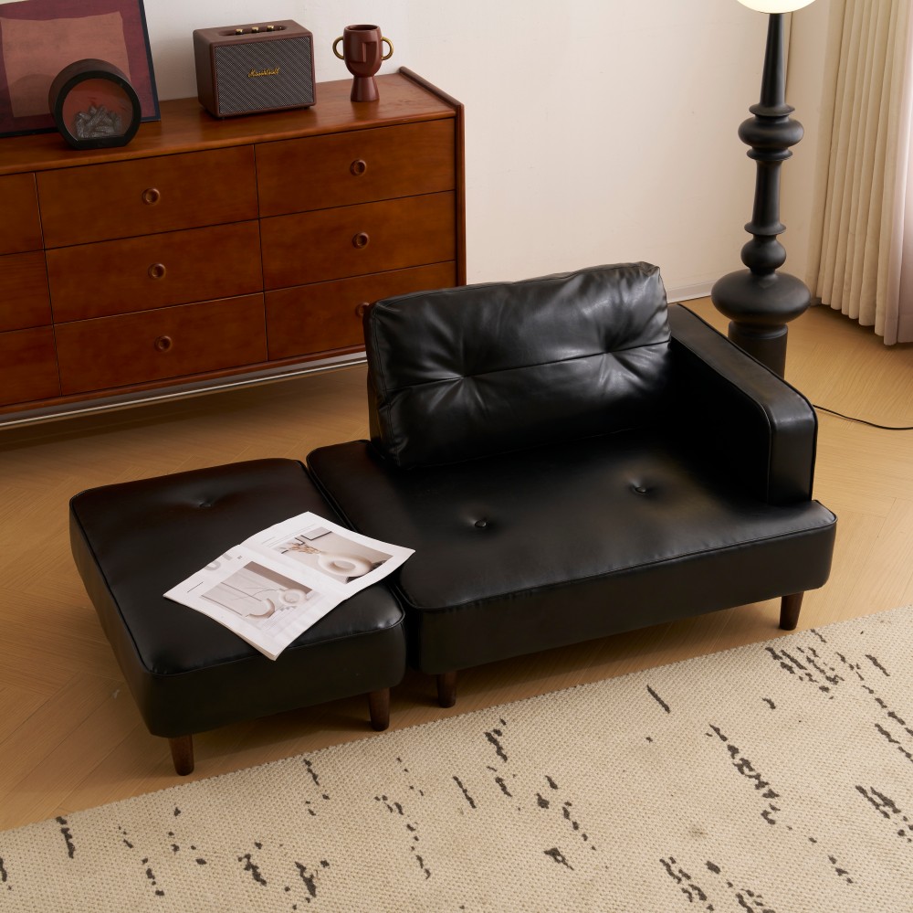 組み合わせ自由なレザーソファ