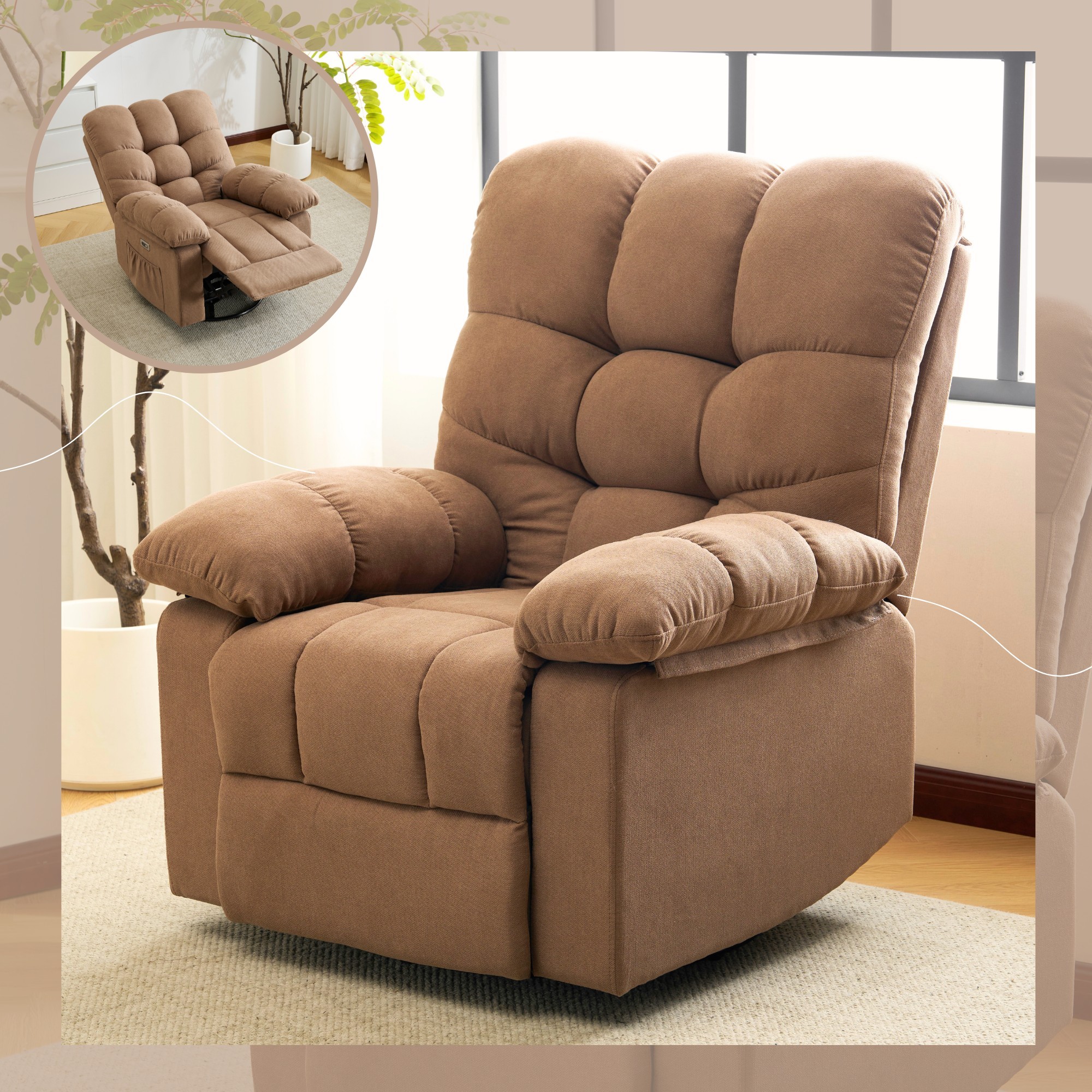 【新品】電動1人掛けソファー リクライニングチェア 270度回転 昇降可能 新品】電動1人掛けソファー リクライニングチェア 270度回転