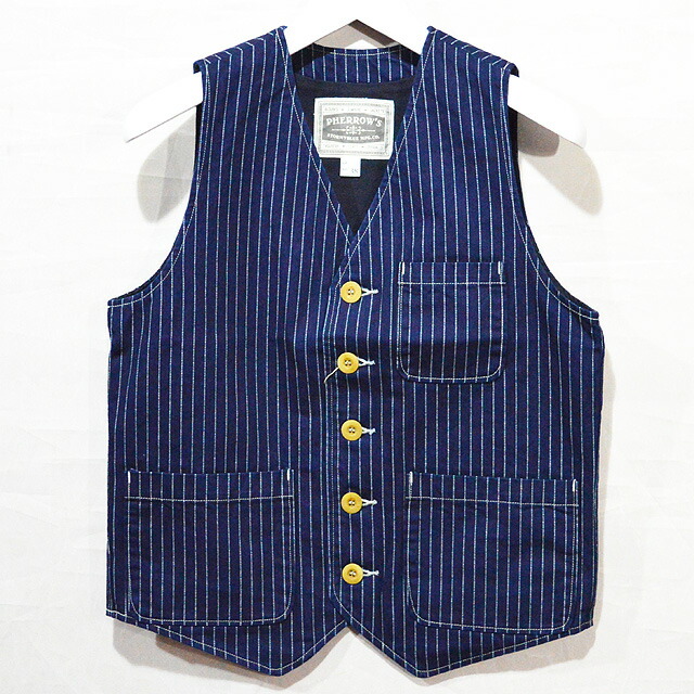 シュガーケーン　ウォバッシュベスト　42(XL) Lot No. SC12654 / 9oz. WABASH STRIPE WORK VEST - SUGAR CANE