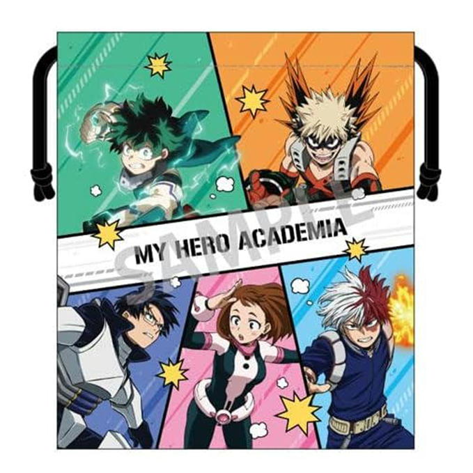 巾着 僕のヒーローアカデミア カミオジャパン 211002 少年ジャンプ キャラクター マチ付き巾着 きんちゃくポーチ 巾着袋画像