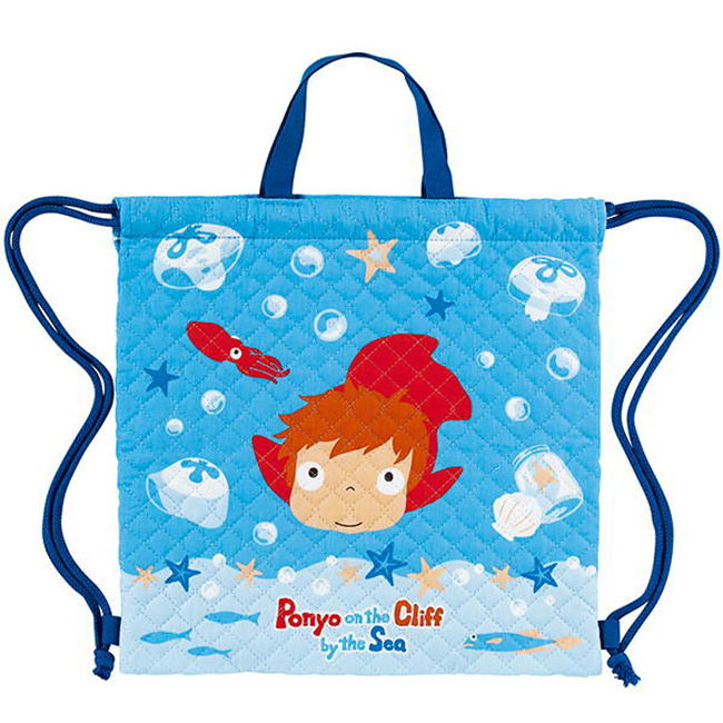 ナップサック 崖の上のポニョ ゆらゆらポニョ キルト スタジオジブリ キャラクター グッズ 体操着入れ キッズ キルティング 丸眞画像