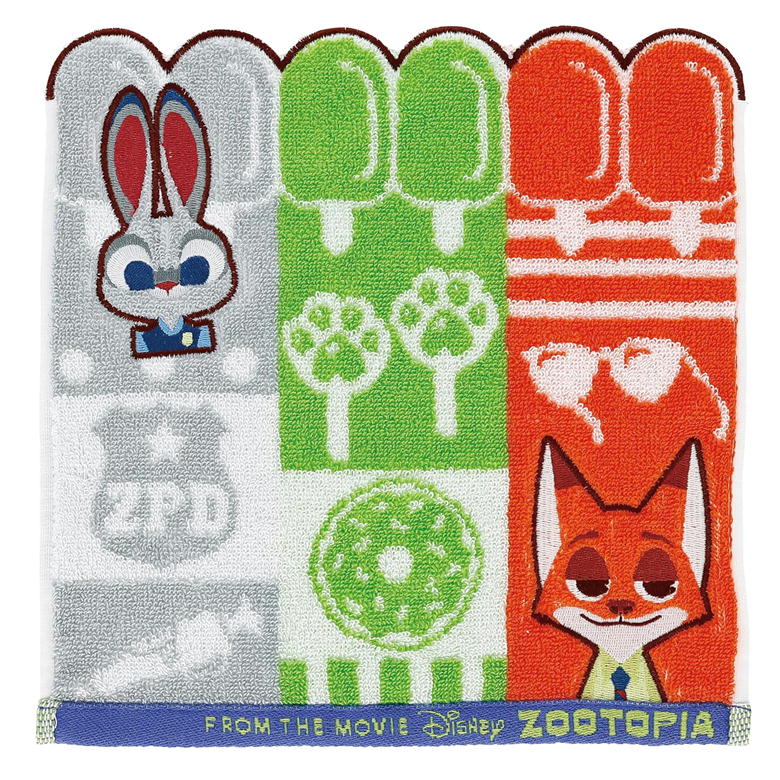 ズートピア ミニタオル シャンブル 丸眞 映画 ディズニー キャラクター タオルハンカチ 抗菌 防臭 刺しゅう アップリケ画像