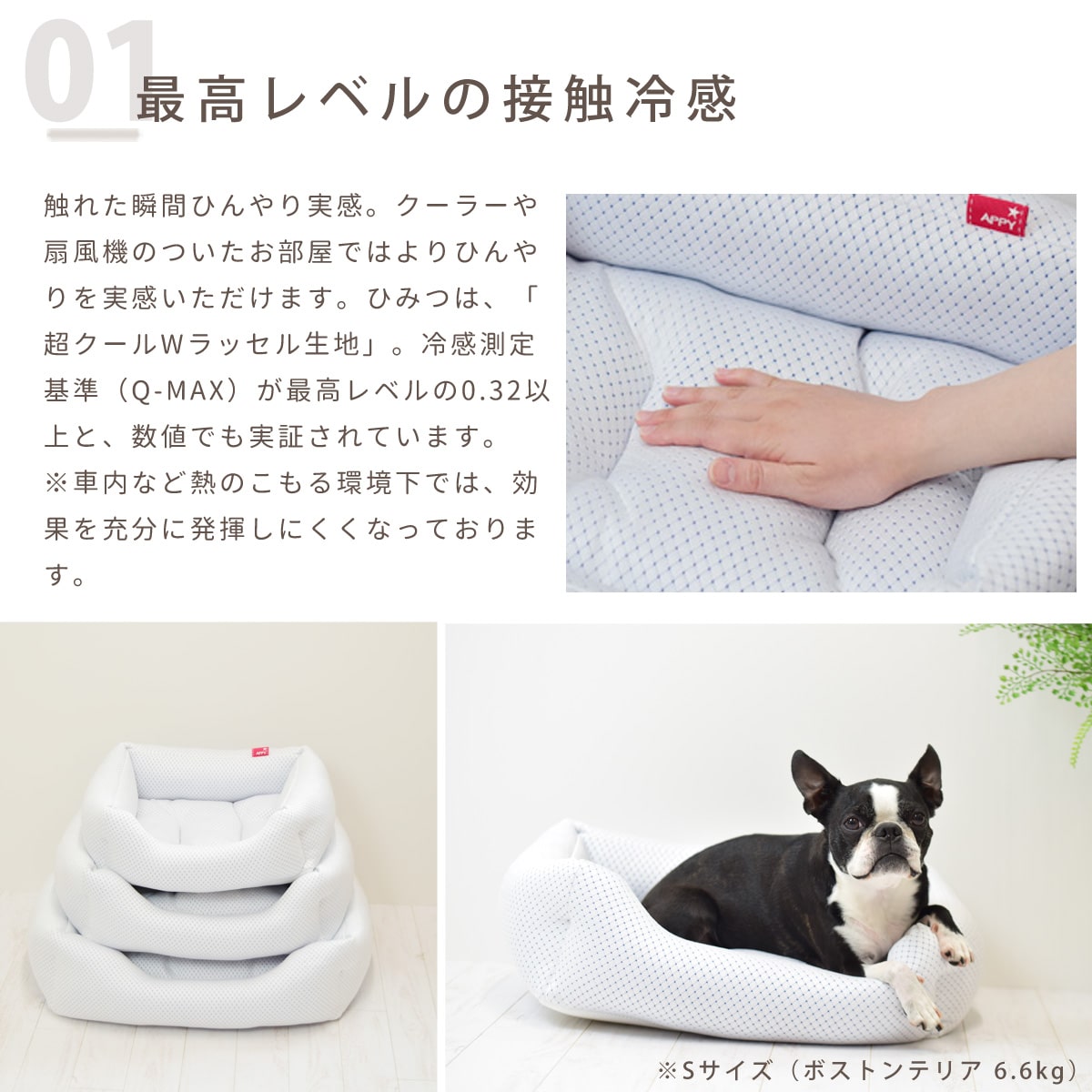 愛犬愛猫用 超クールwラッセルスクエア型ベッド S ペット用ベッド ひんやり 小型犬 50 39 日本製