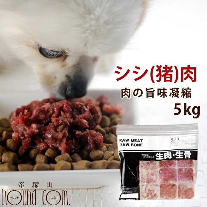 犬用 冷凍生肉 シシ肉ミンチ 小分けトレー 5kg 500g 便利な少量パック 食べ切り 毛艶 高タンパク 高カロリー ドッグフード 犬用生肉 猪肉  高齢犬 シニア 【正規販売店】