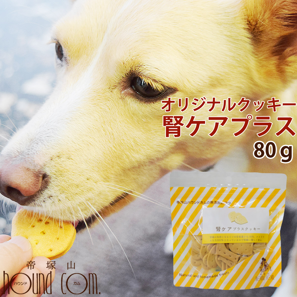 楽天市場 オリジナルクッキー 腎ケアプラス 犬 80g なた豆 クルクミン配合 国産おやつ トリーツ 犬用 人気 おすすめ 無添加 おやつ 腎臓の負担となるリンの含有量0 18 クリスマス お菓子 帝塚山ハウンドカム 楽天市場店