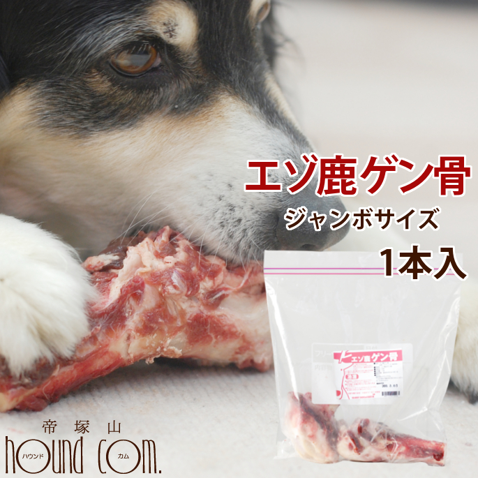 楽天市場 エゾ鹿肉 ゲン骨1本 犬 手作り食 生骨 大型犬用 手作り食 歯磨き ガム おやつ ドッグフード 大型犬 シカ フード デンタルケア エゾ鹿ボーン 肉 犬のガム犬の犬の歯磨き ジャーキのチキンやビーフにアレルギーがある愛犬に A0035 帝塚山ハウンドカム 楽天