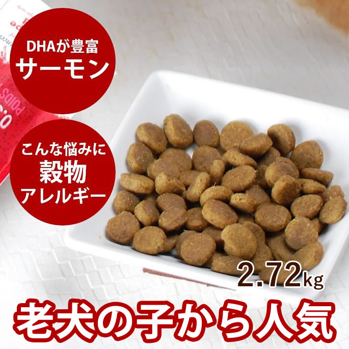 【割引クーポン配布中】【穀物不使用の最高級フード】トライプドライ ワイルドサーモン（2.72kg）ドッグフード お試し サンプル 子犬 グレインフリー 乳酸菌 穀物フリー 高齢犬 シニア フード 無添加ドッグフード 老犬 オメガ3 犬 高齢犬 シニア