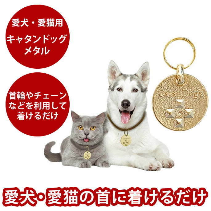【割引クーポン配布中】送料無料 カタンドッグメタル キャタンドッグ　お散歩 犬用　猫用　首輪に付けるメダル catandog キャタン ドッグ ドック