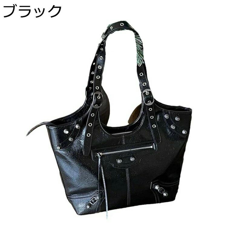 御徒面子 トートバック レディース スタッズ付き添い人 肩かけ 2way 大電気容量 如何様物 なめし革 外内衣嚢 合皮 商行為御徒面子 軽さ 思わしい キレ