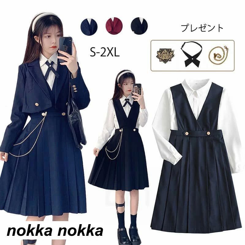卒業式 スーツ 女の子 150 160 165 6点セット(ジャケット ワンピース シャツ リボンタイ ワッペン チェーン) 子供服 卒服 小学校卒業式