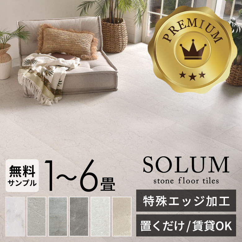 5.3畳+α SOLUM 置く フロアタイル モルタル 大理石 賃貸 床材