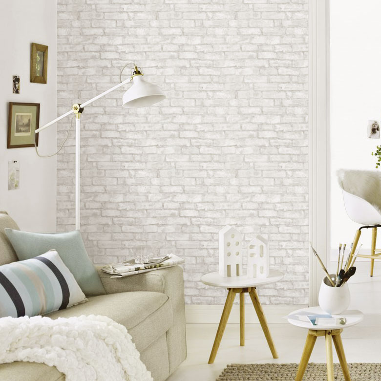 壁紙 はがせる壁紙 はがせる レンガ柄 ホワイト レストラン フリース壁紙 幅53cm 10m巻 カフェ風 貼ってはがせる 剥がせる はがせる壁紙 白レンガ ホワイトレンガ リアル Diy リフォーム シール Erismann エリスマン 補修 クロス 賃貸 おしゃれ アジアン カフェ