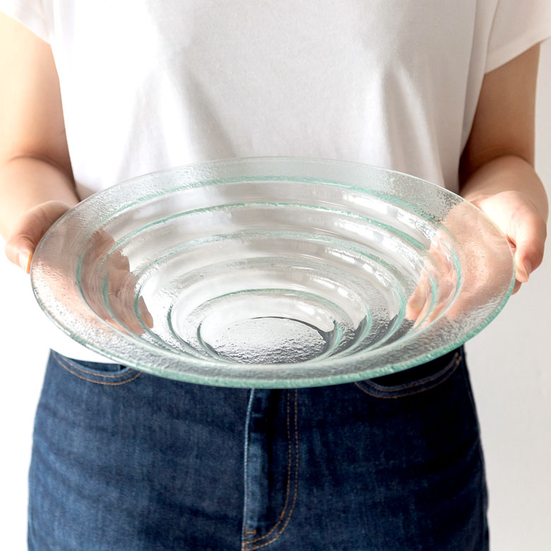【楽天市場】ガラスのプレート バブルタイプ Lサイズ 食器 ガラス 皿 おしゃれ プレート 丸皿 デザート 前菜 トレー デコレーション