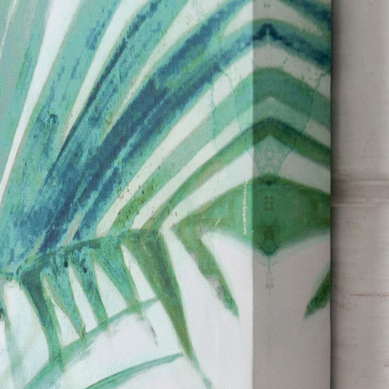 アートパネル Tropical Leaves おしゃれ アジアン アジアン雑貨 アート イラスト ウォールデコレーション キャンバス グリーン バリ島 パームリーフ ボタニカル モダン ヤシの木 リゾート 北欧 南国の葉 壁掛け 幅45cm 抽象画 絵 葉っぱ 長方形 高さ60cm 最安値