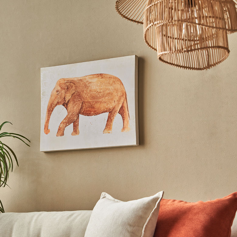 アートパネル 象 2 7cm 40cm 50cm D H W おしゃれ ぞう アジアン アジアン雑貨 アフリカン アートポスター イラスト ウォールデコレーション キャンバスアート サバンナ ゾウ テラコッタ モダン リゾート 北欧 壁掛け 壁飾り 横長 約 絵画 雑貨 韓国 早い者勝ち