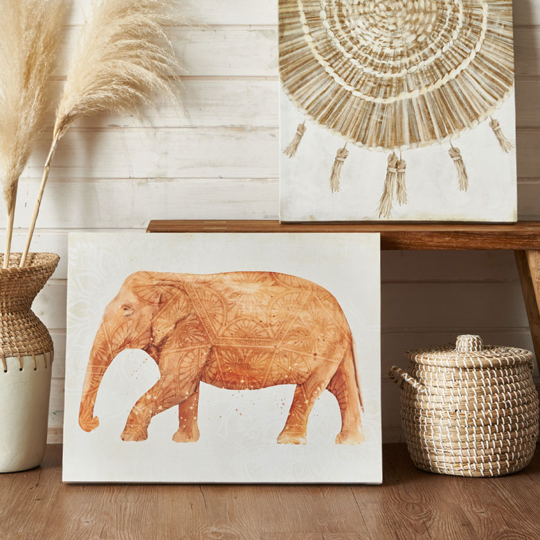 ファッションの アートパネル 象 イラスト テラコッタ 横長 約 W 50cm D 40cm H 2 7cm キャンバスアート アートポスター 壁飾り 壁掛け 絵画 ウォールデコレーション ぞう ゾウ アフリカン サバンナ おしゃれ モダン 北欧 韓国 リゾート アジアン 雑貨 アジアン雑貨