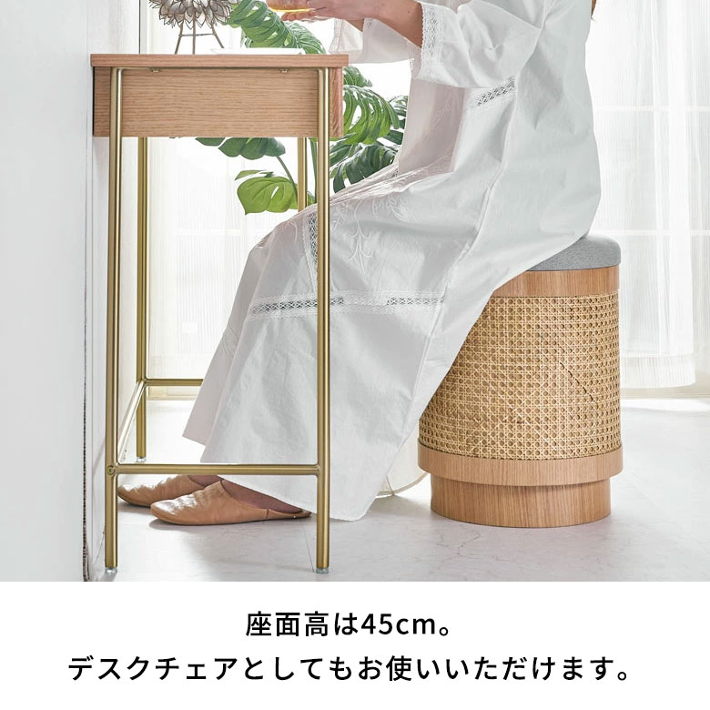 昭和レトロ ラタン 円筒形フタ付きごみ箱 円形スツール ラタンスツール