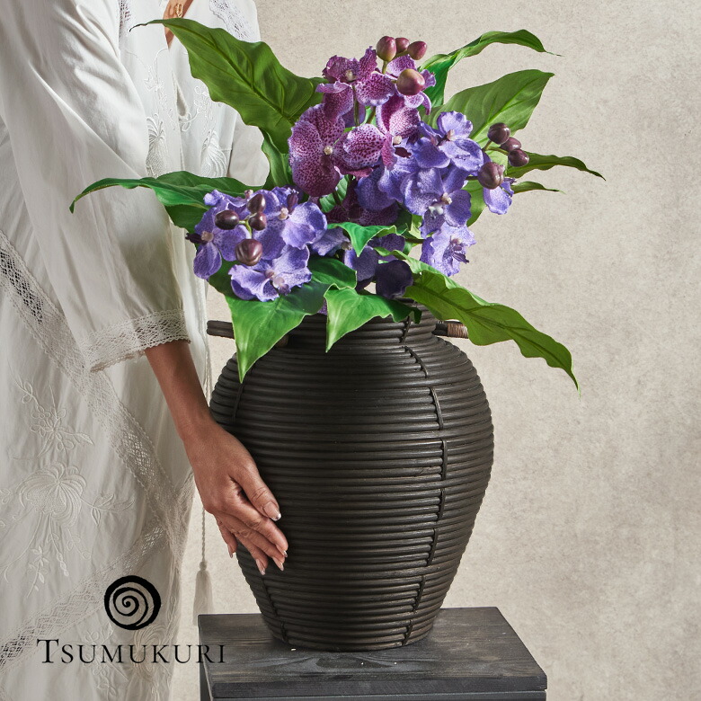 楽天市場】フラワーベース ラタン 籐 花瓶 花びん 花器 壺型 約