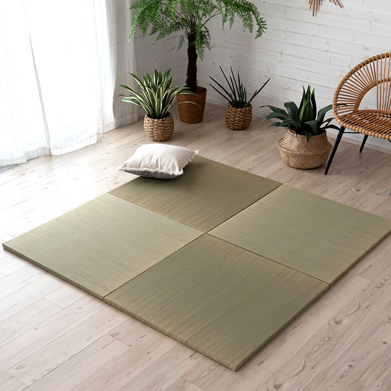 即日発送 置き畳 い草 ユニット 畳 カラー 2枚セット 1畳 約 W D Cm 厚み 2 5cm 琉球畳 正方形 夏 抗カビ 消臭 鎮静 抗菌 吸湿 放湿 空気浄化 さらさら フローリング おしゃれ ユニット畳 カラー畳 フチなし ラグ