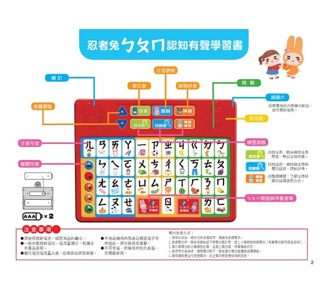 絵本 忍者兔ㄅㄆㄇ理解保有聲學習書 中華民国バリアシオン Bo Po Mo 注語調徴候 注音合図 音の現われ出る絵本 ボポモフォ Ph Services