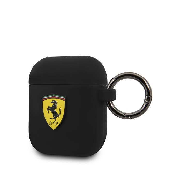 フェラーリ AirPods/AirPods2 ケース シリコン ケース カラビナ付き
