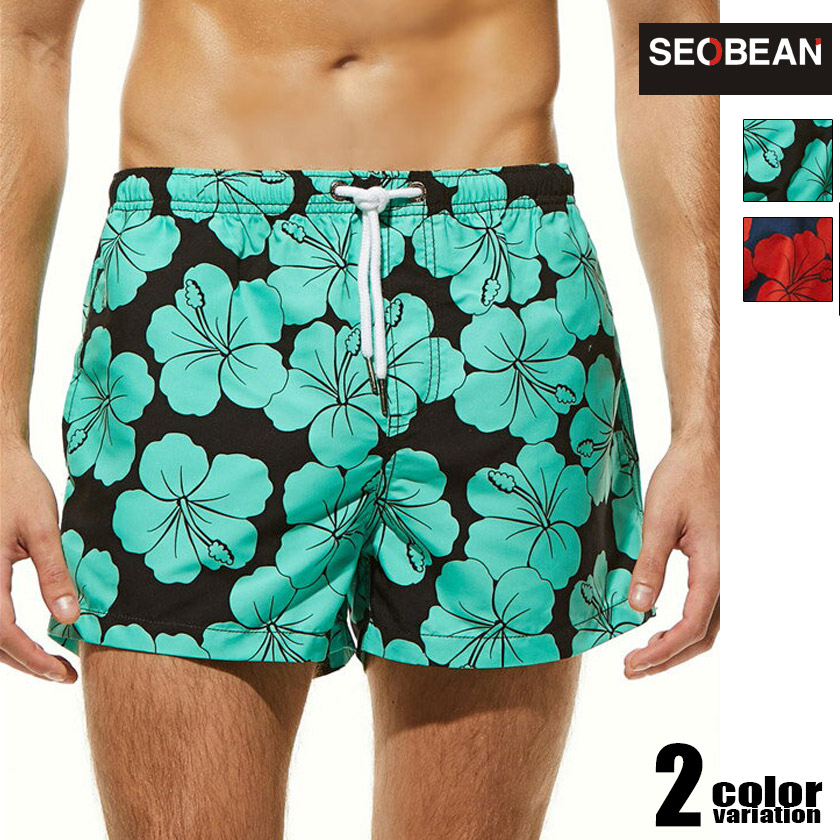 楽天市場 Seobean セビン ビッグハイビスカス柄 花柄 スイムウェア サーフパンツ ボードショーツ メンズ水着 海水パンツ 海パン 男性水着 ビーチウェア Asian Closet