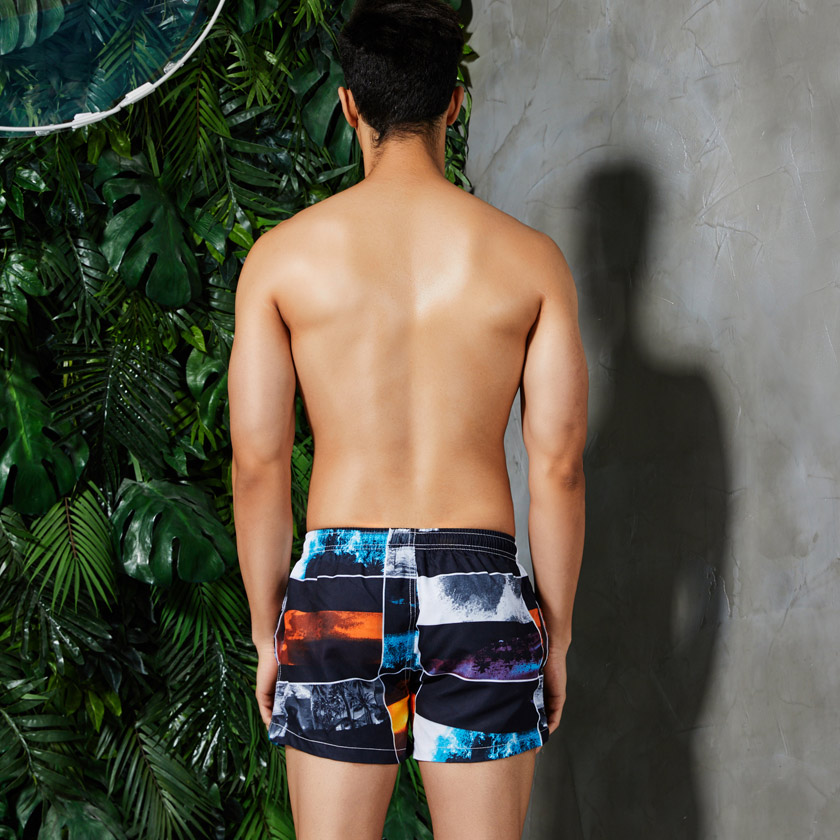ボードショーツ 男性水着 サーフパンツ コラージュ 海水パンツ ビーチウェア フォトアート 海パン セビン メンズ水着 スイムウェア SEOBEAN/