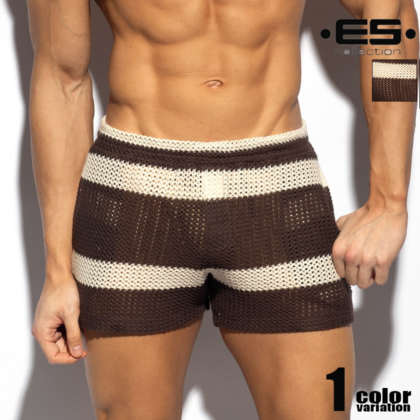 EScollection/イーエス・コレクション CROCHET CHOCO SHORTS 間借り人 編み出どころ  遊撃手ズボン下 さる股引き メンズ ボトムス 流行り物 お座敷着 綿織物 ウェア-パンツ-スポーツ・アウトドア