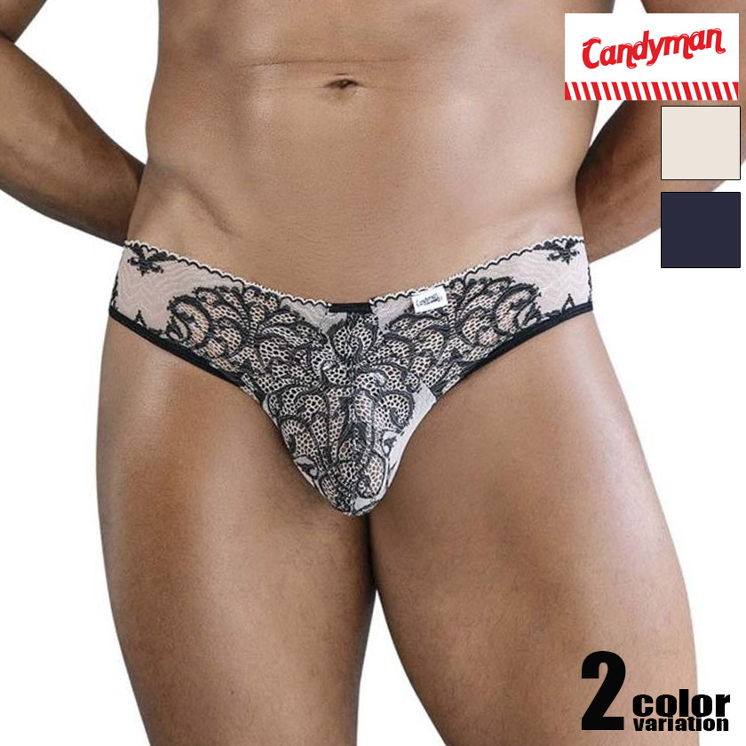 CandyMan/キャンディーマン Lace Briefs 刺繍 エレガント 男性下着　メンズ パンツ ビキニ