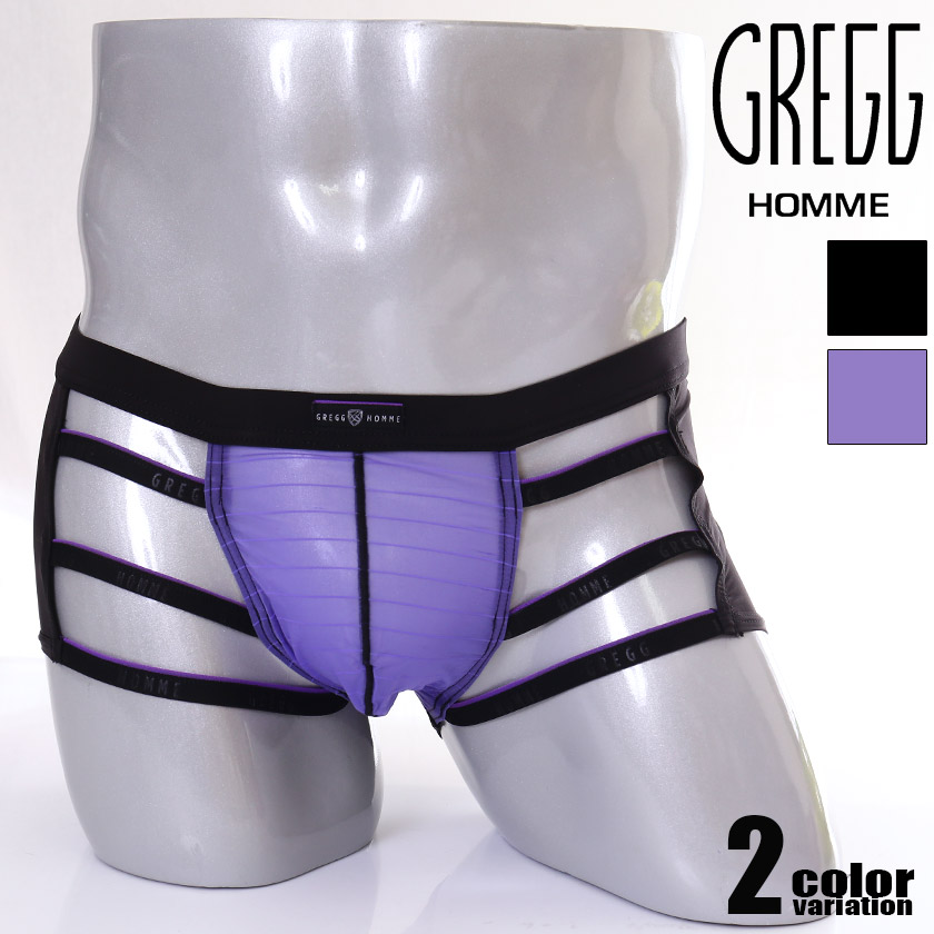 ボクサーズボン下 メンズ GreggHomme/グレッグ・オム RISE UP BOXER BRIEF シースルーカップ ボクサーズボン下 成人男性肌付き メンズ ズボン下